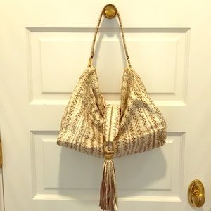 Armenta White snakeskin shoulder bag